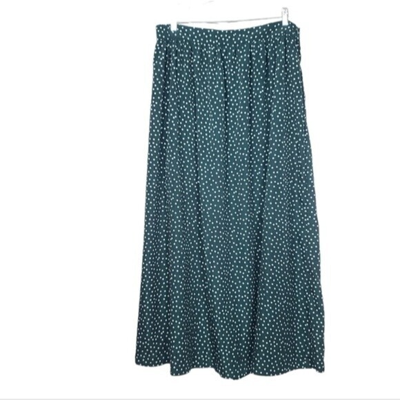 Shein Curve Green White Polka Dot High Slits Maxi Skirt 2XL - Picture 6 of 7